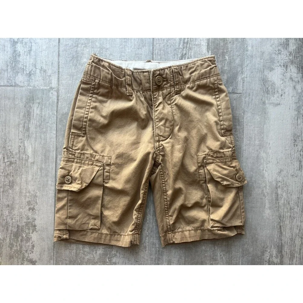 GAP Kids Boys Cargo Shorts Khaki Tan Caramel Casual School Everyday 6 Regular